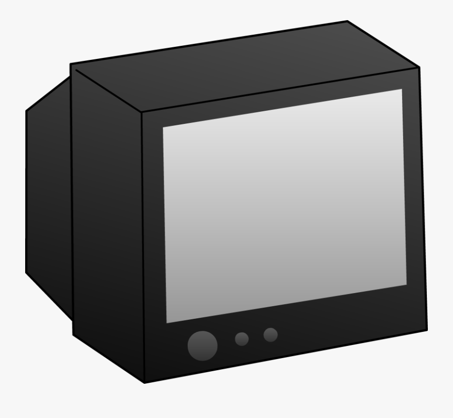 Simple Black Television Clip Art Free Clip Art - Old Tv Clipart Black And White, Transparent Clipart