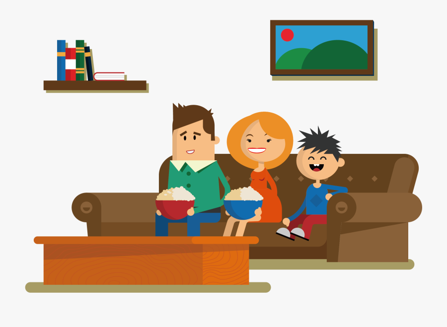 Png Freeuse Couch Sitting Drawing Cartoon - Excess Of Tv Watching, Transparent Clipart