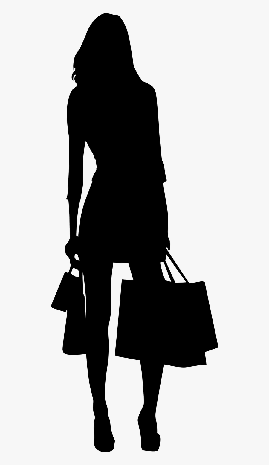 Lady Shopping - Woman Shopping Silhouette, Transparent Clipart