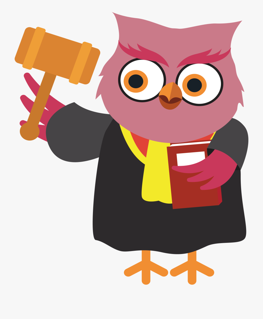 Clip Art Transparent Judge Cartoon Law Owl - Law Cartoon Png, Transparent Clipart