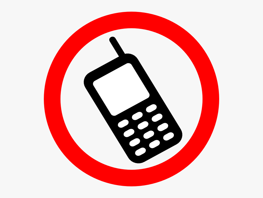 Cell - Phone - Clipart - Mobile Phone Ban Sign, Transparent Clipart