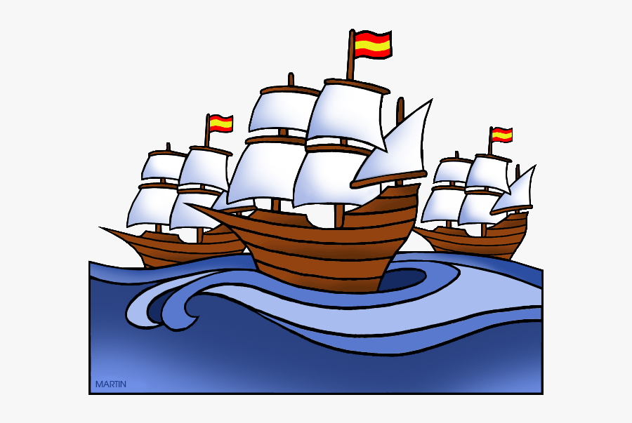 Explorers Clip Art By Phillip Martin - Christopher Columbus Ships Clipart, Transparent Clipart