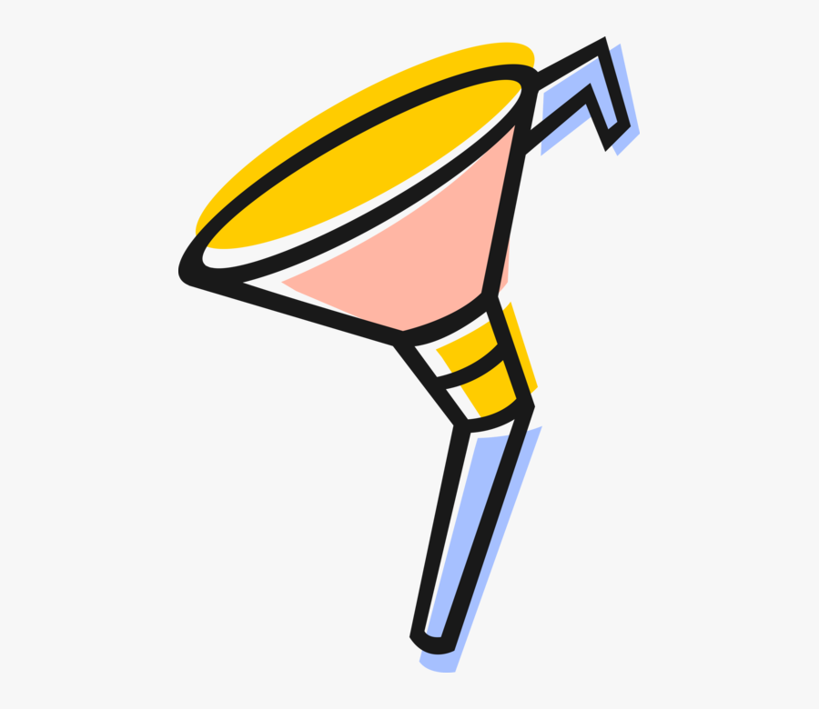 Vector Illustration Of Kitchen Funnel Channels Liquid, Transparent Clipart