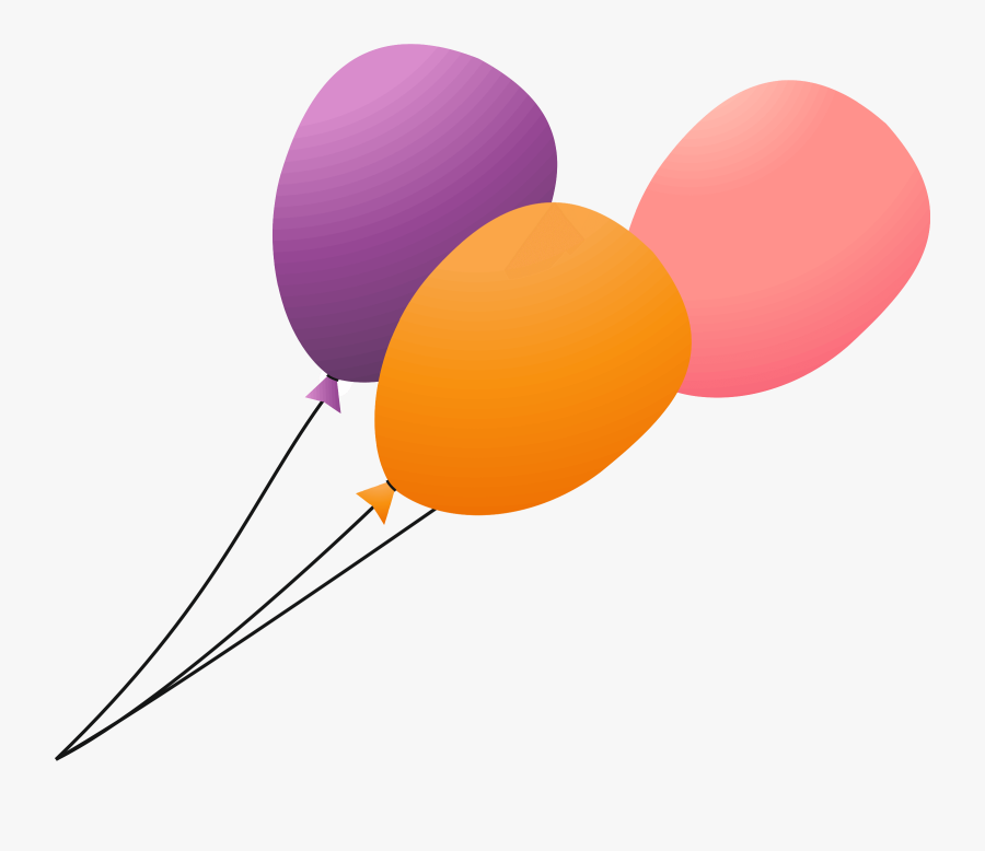Orange Balloons Clip Art - Balloon Flying Art Png, Transparent Clipart