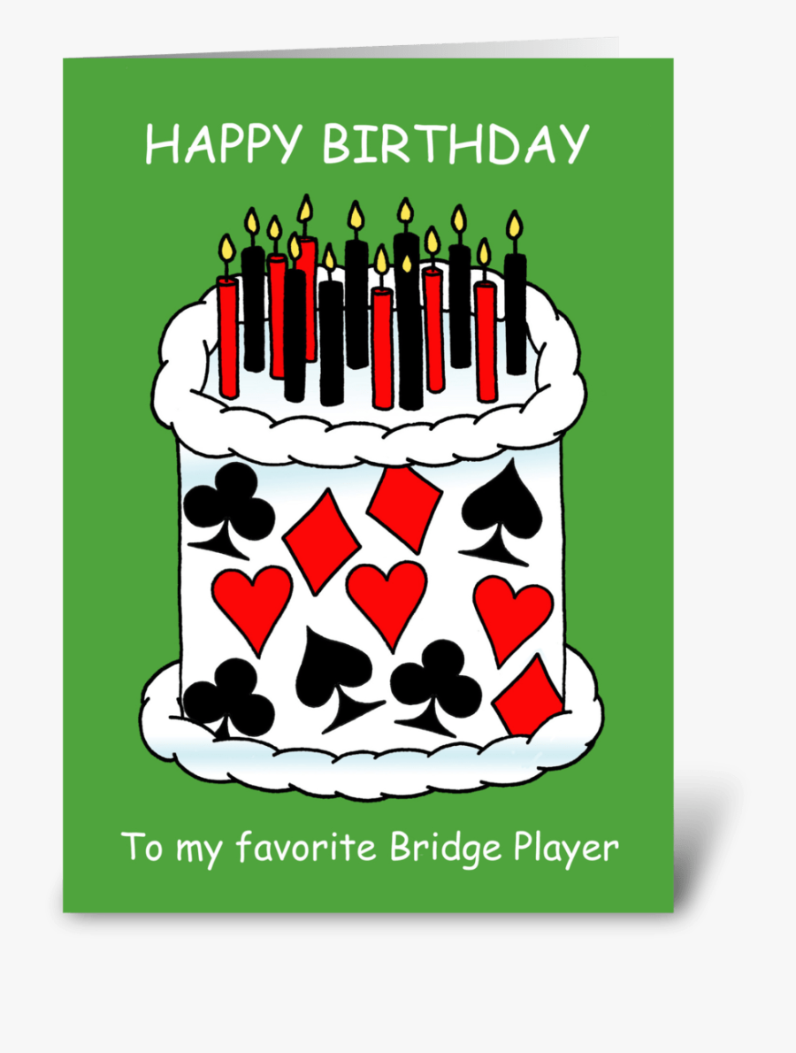 Happy Birthday Bridge Player Greeting Card - Happy Birthday Poker, Transparent Clipart