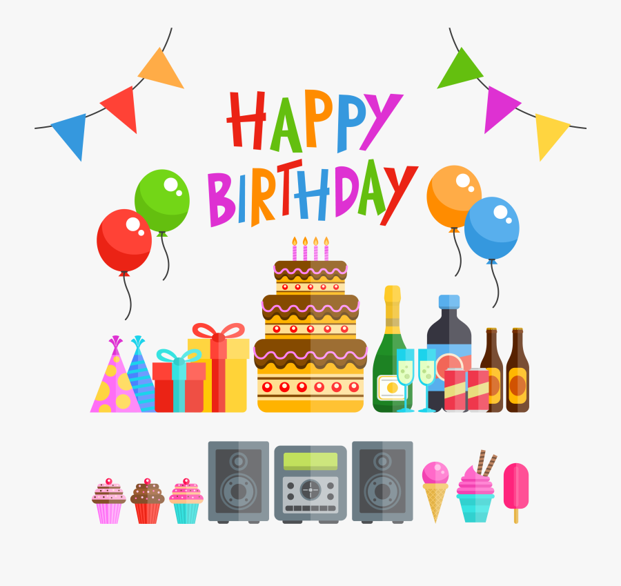 Transparent Birthday Celebration Png - Birthday Party Vector Png, Transparent Clipart