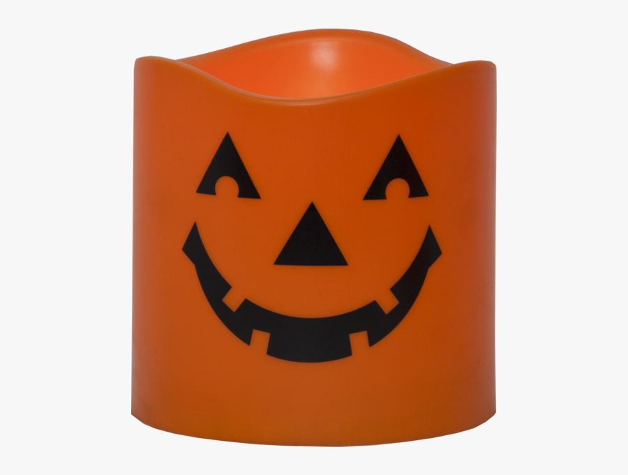 Led Pillar Candle Halloween - Candle, Transparent Clipart