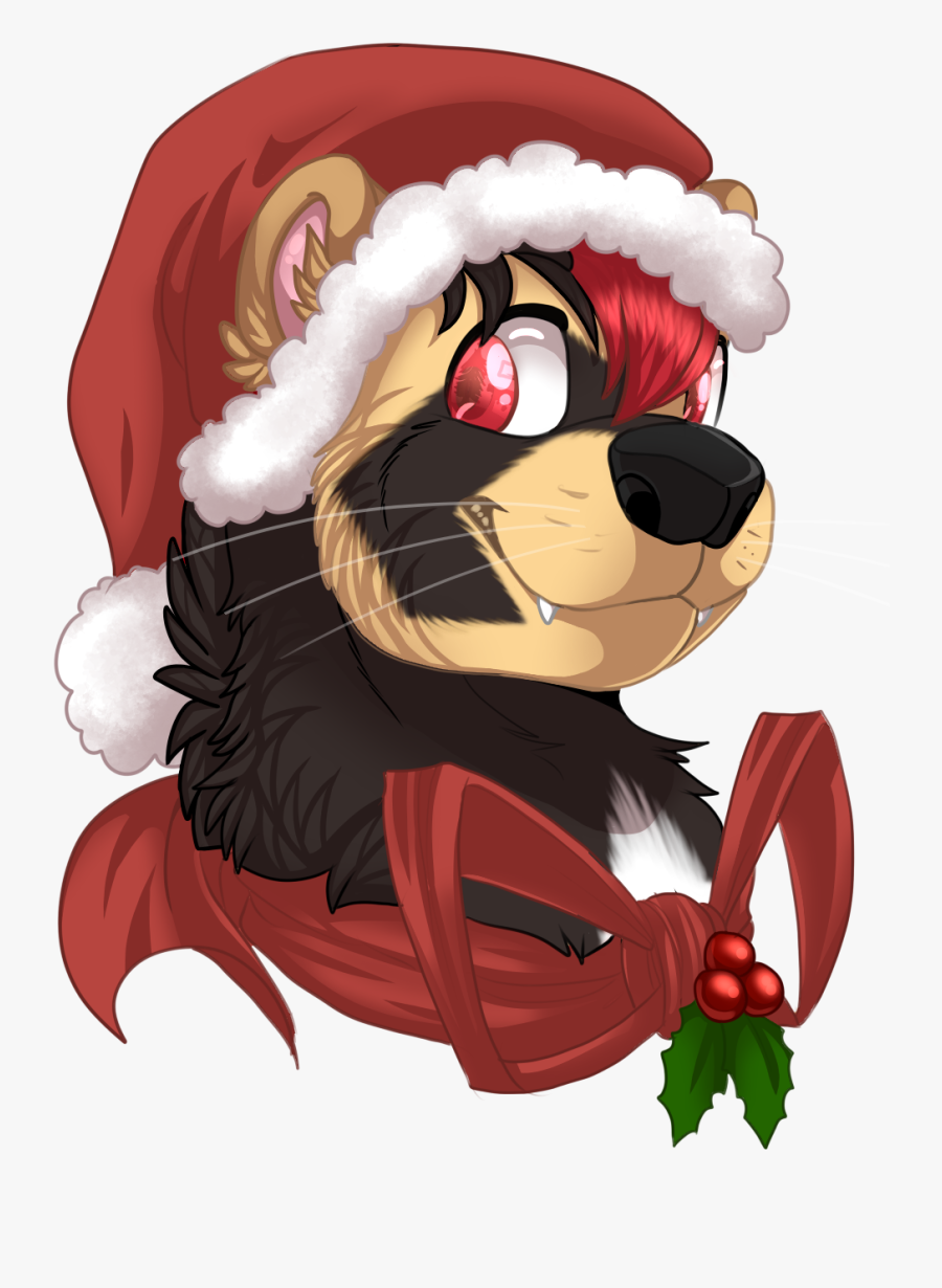 Christmas Ferret - Cartoon, Transparent Clipart