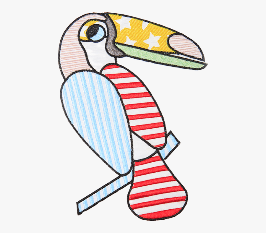 American Flag Toucan Big Applique, Transparent Clipart