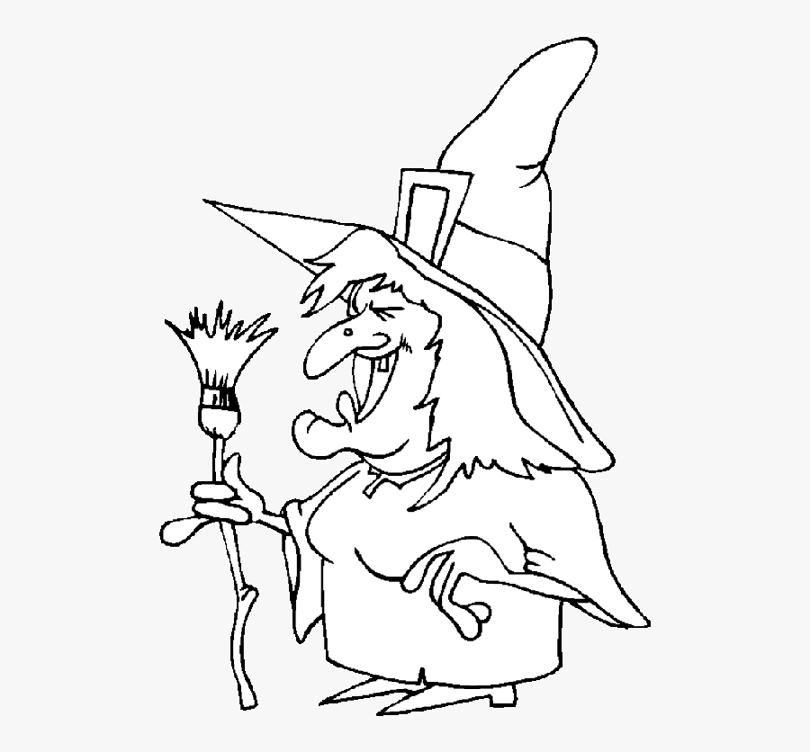 Drawing Witch Halloween - Halloween Witch Coloring Pages, Transparent Clipart