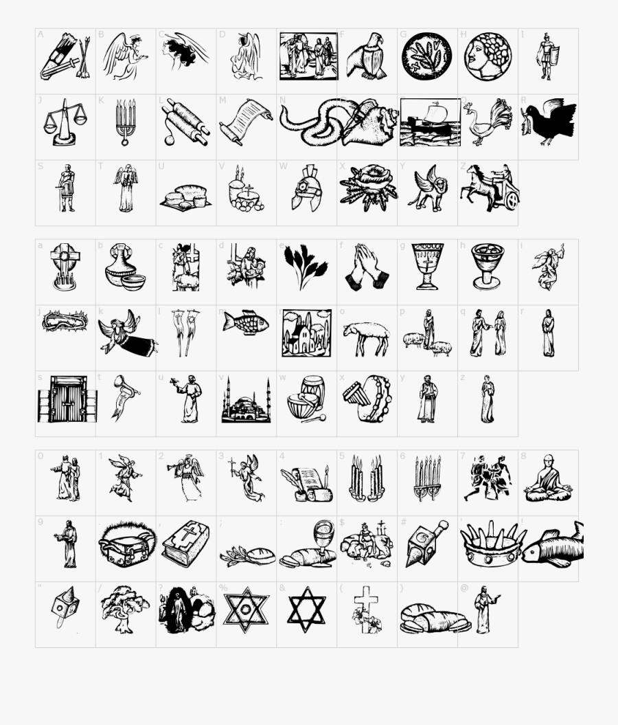 Religious Symbols Font, Transparent Clipart