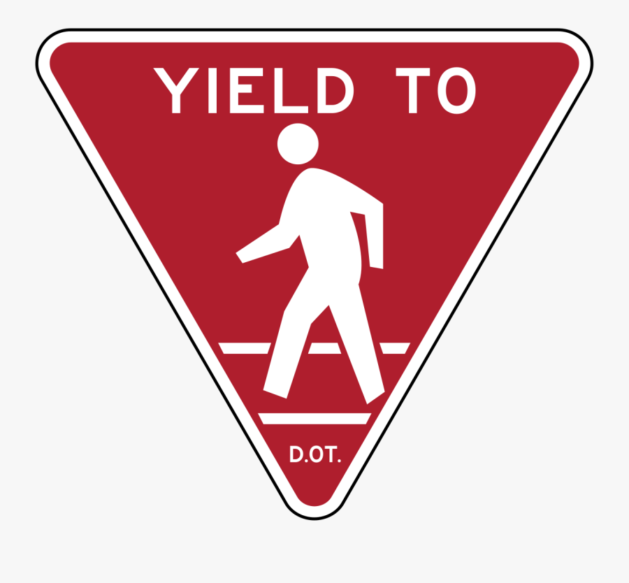 Yield To Pedestrians, Transparent Clipart