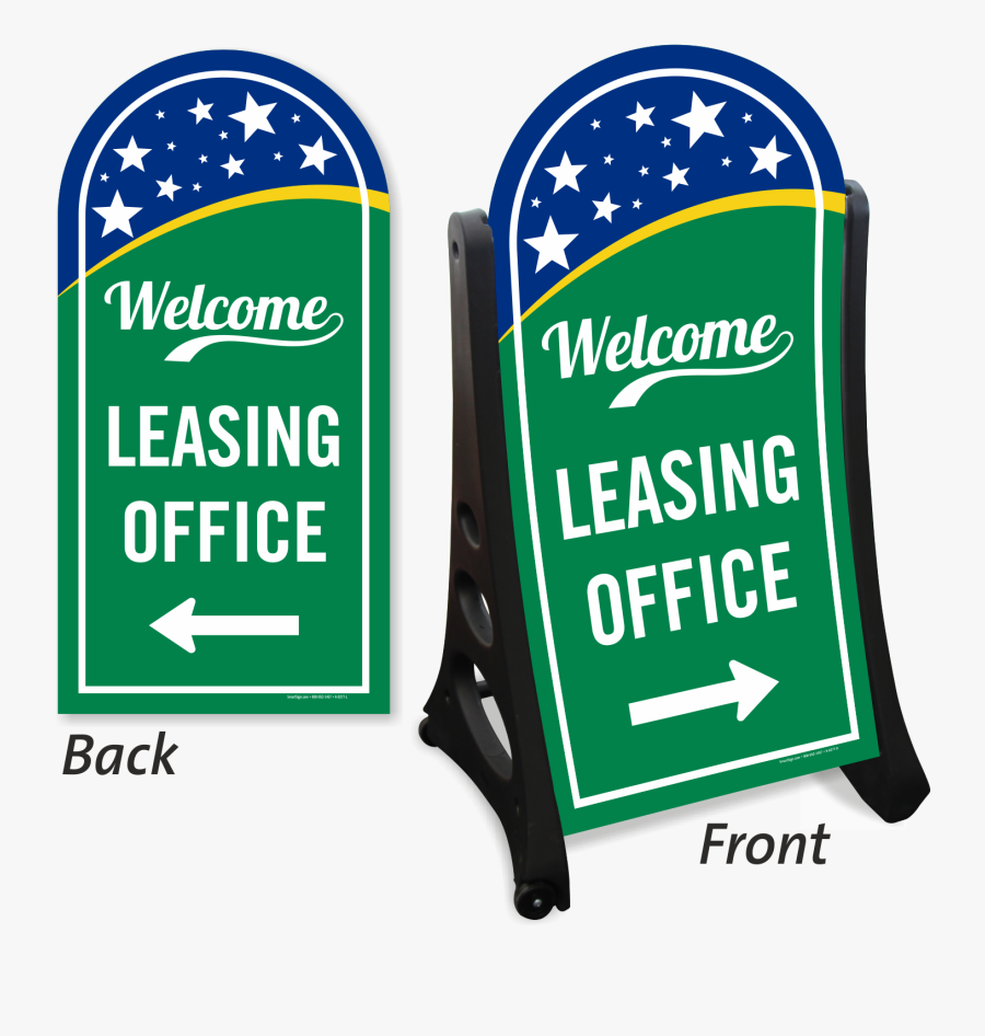 Leasing Office With Arrow Symbol Sidewalk Sign Kit - Leaders Honor Their Core Values But They, Transparent Clipart