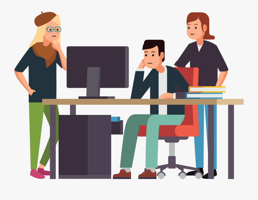 Clipart Desk Look Ahead - Poster Info Penggunaan Komputer, Transparent Clipart