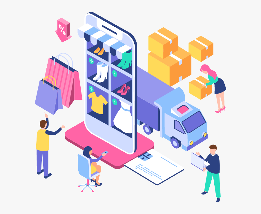 Ecommerce - Ecommerce Online Shopping Page Banner, Transparent Clipart