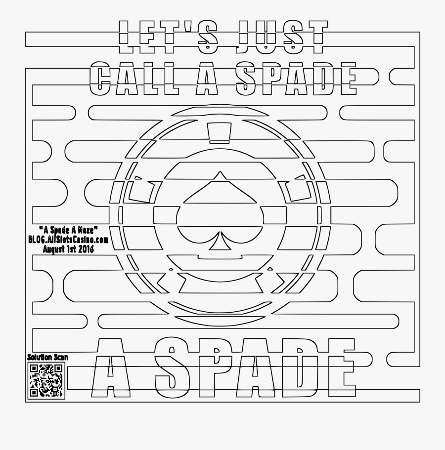 Call A Spade A Coloring Maze Clip Arts - Circle, Transparent Clipart