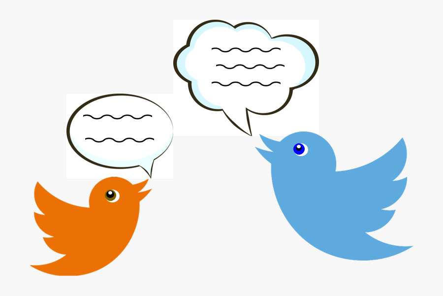 Twitter Chat Birds - Social Media Silhouette Logos, Transparent Clipart