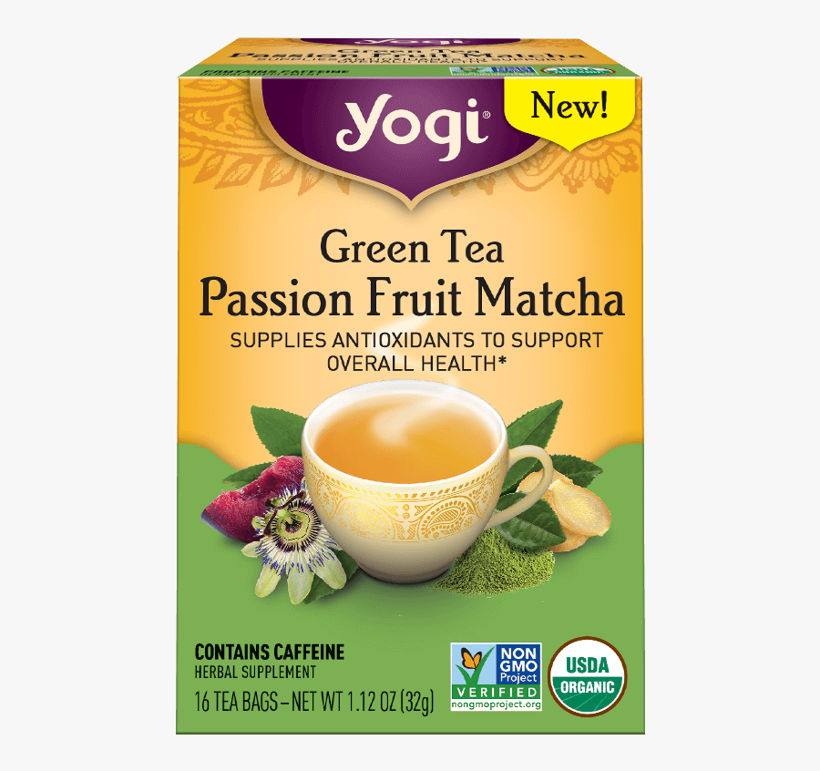 Yogi Green Tea Passion Fruit Matcha, Transparent Clipart