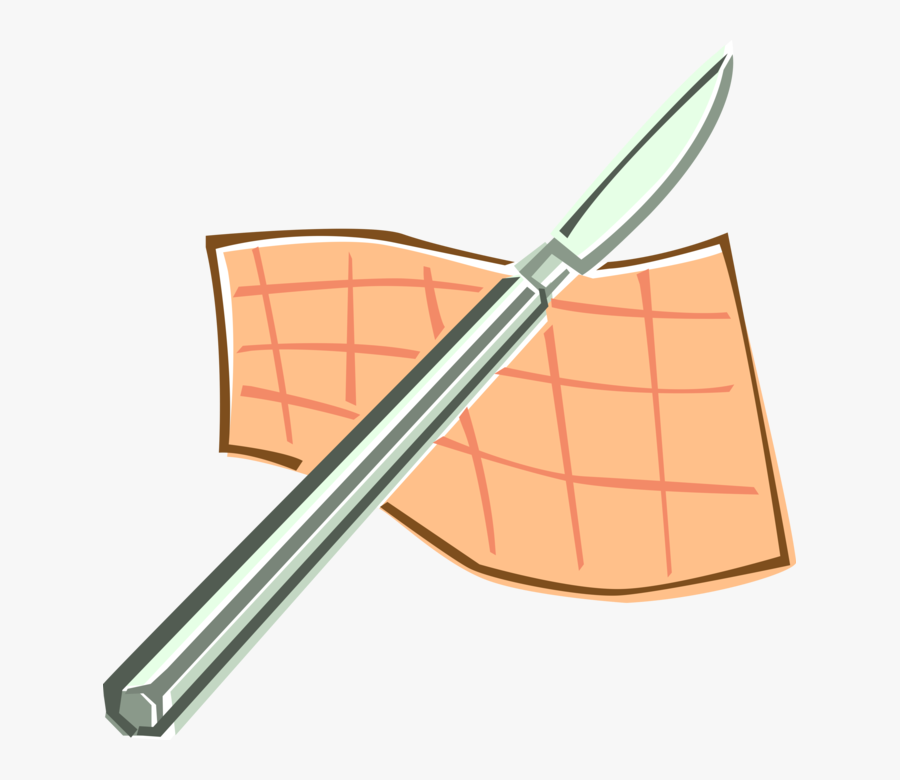 Vector Illustration Of Hospital Operating Room Scalpel - Knife, Transparent Clipart