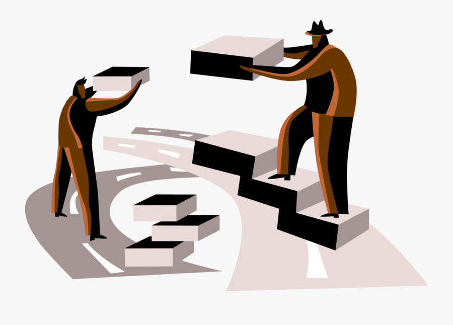 Vector Illustration Of Business Colleagues Use Teamwork - Illustration, Transparent Clipart