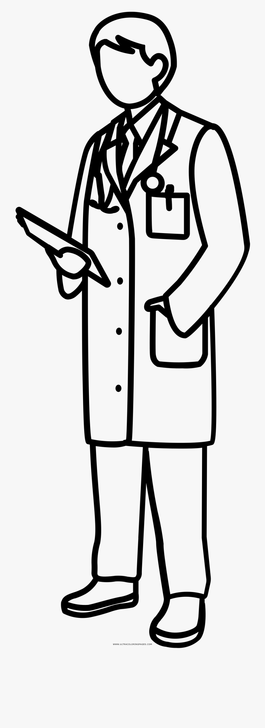 Doctor Coloring Page - Doctor Dibujo Para Colorear, Transparent Clipart