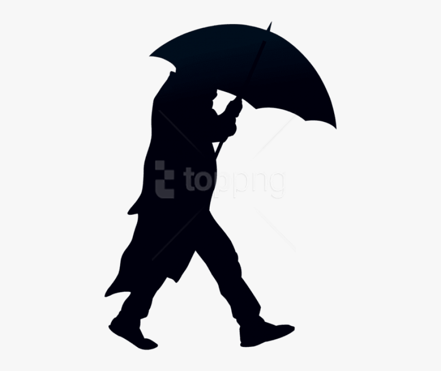 Free Png Man With Umbrella Silhouette Png Png Images - Person With Umbrella Silhouette, Transparent Clipart