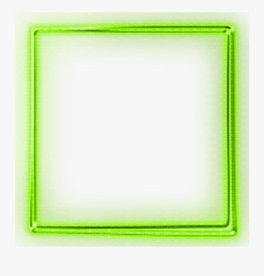 Green Neon Square Png, Transparent Clipart
