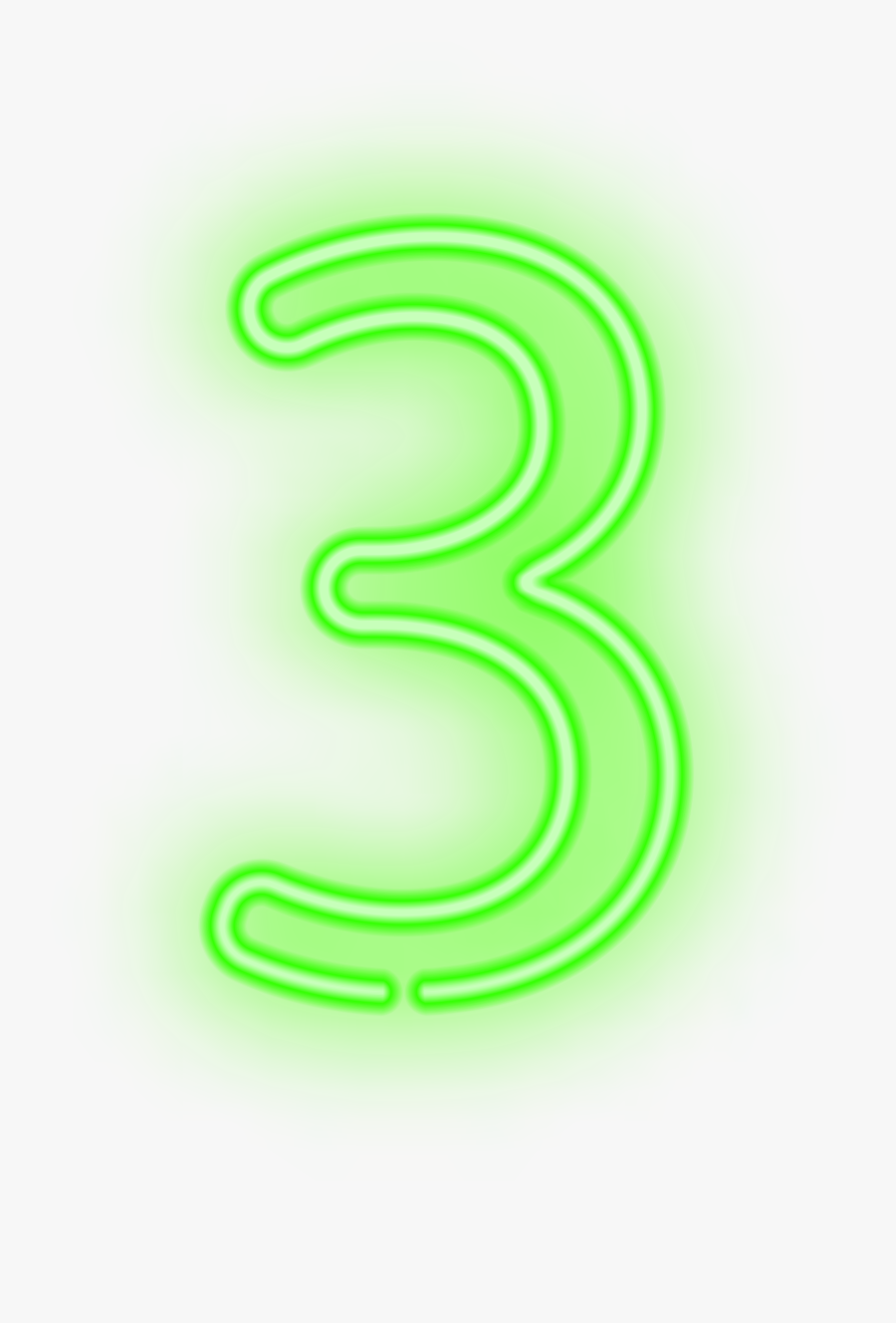 Three Png Clip Art - Numbers Neon Sign Png, Transparent Clipart
