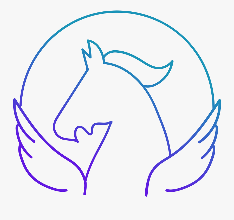 Neon Pegasus Logo, Transparent Clipart