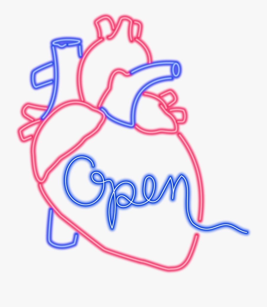 Neon Heart Png - Clip Art Anatomical Heart, Transparent Clipart