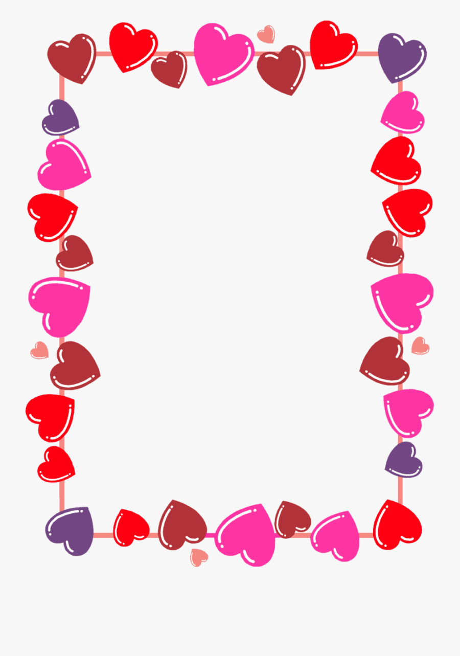 Leiaalisonlavigne Hearts Frame/boarder Png By Leiaalisonlavigne - Valentines Borders Clip Art, Transparent Clipart