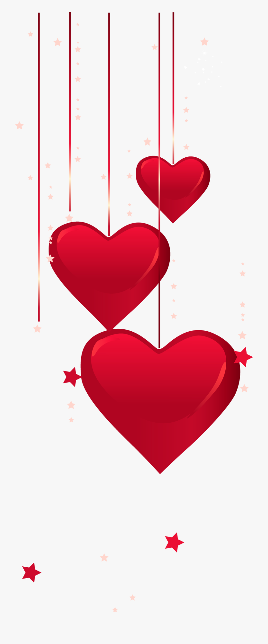 Hearts Decor Png Pinterest - Hanging Hearts Decoration Png, Transparent Clipart