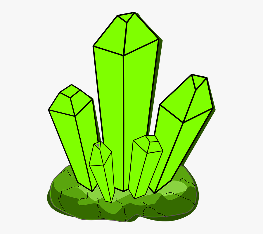 Crystal, Green, Growth, Cartoon - Clipart Crystal, Transparent Clipart