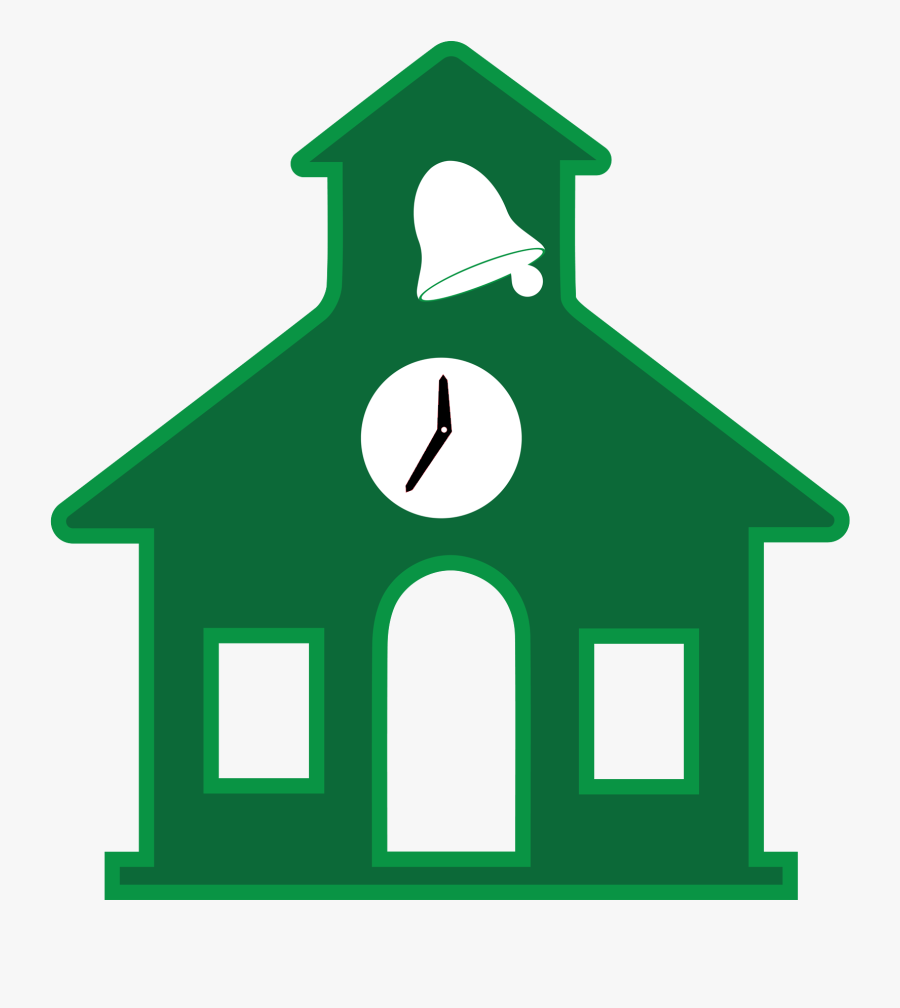 School House Graphics - Green Schoolhouse Clipart, Transparent Clipart