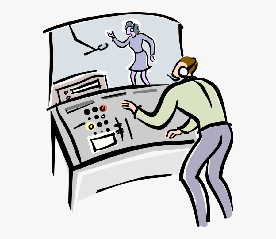 Vector Illustration Of Recording Studio Control Room - Recording Studio Image Clipart, Transparent Clipart
