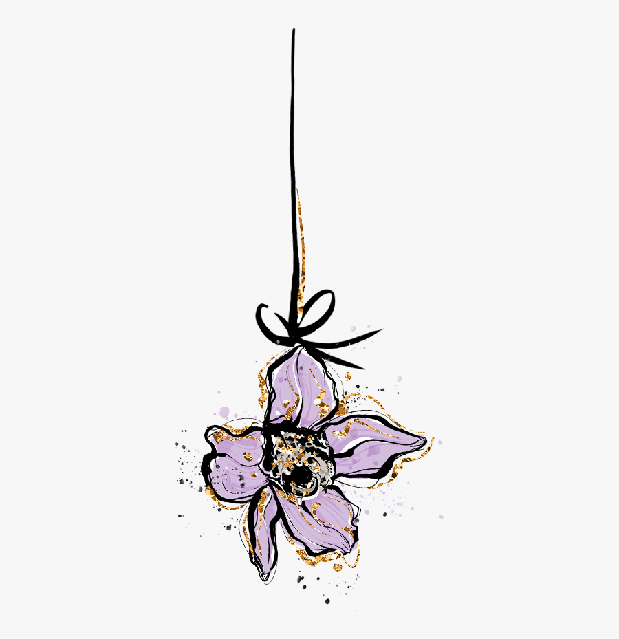 #purple #flower #flores #moradas #gold - Delphinium, Transparent Clipart