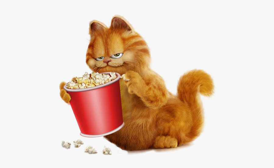 Garfield Popcorn, Transparent Clipart