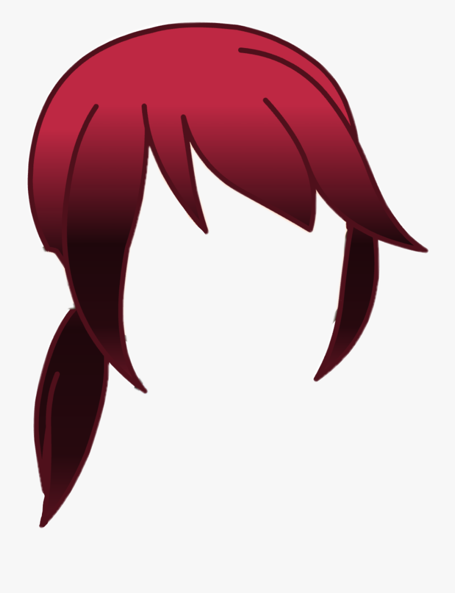 Gachalife Ponytail Messyhairdontcare Red Gachahair Free Transparent Clipart Clipartkey