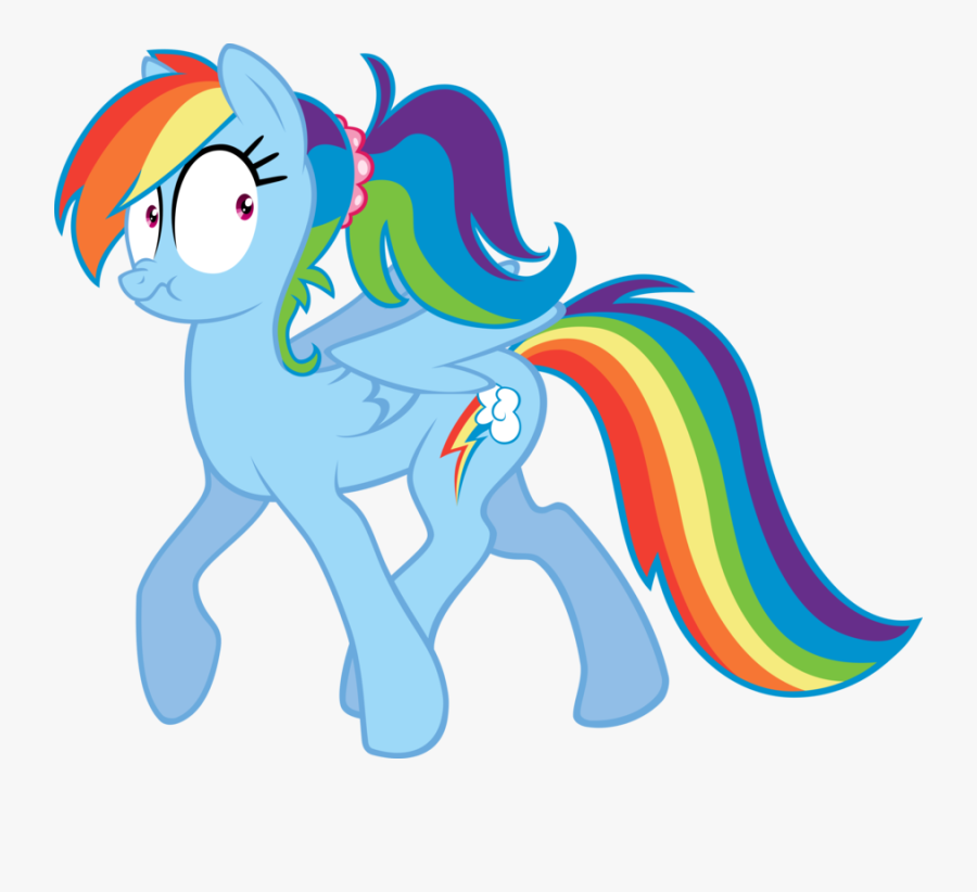 Pony Rainbow Dash Mammal Vertebrate Horse Like Mammal - Rainbow Dash With Ponytail, Transparent Clipart