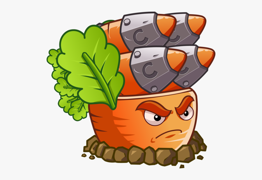 Banner Royalty Free Library Carrot Clipart Character - Plante Vs Zombie 2, Transparent Clipart