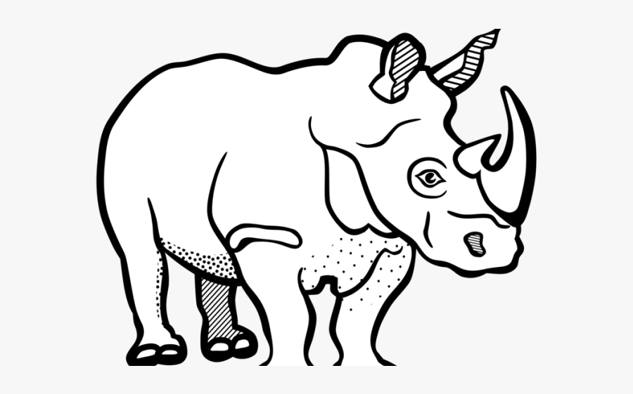Rhino Clipart Black And White, Transparent Clipart