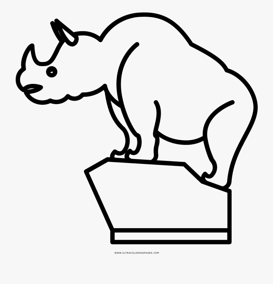 Rhinoceros Coloring Page - Cartoon, Transparent Clipart