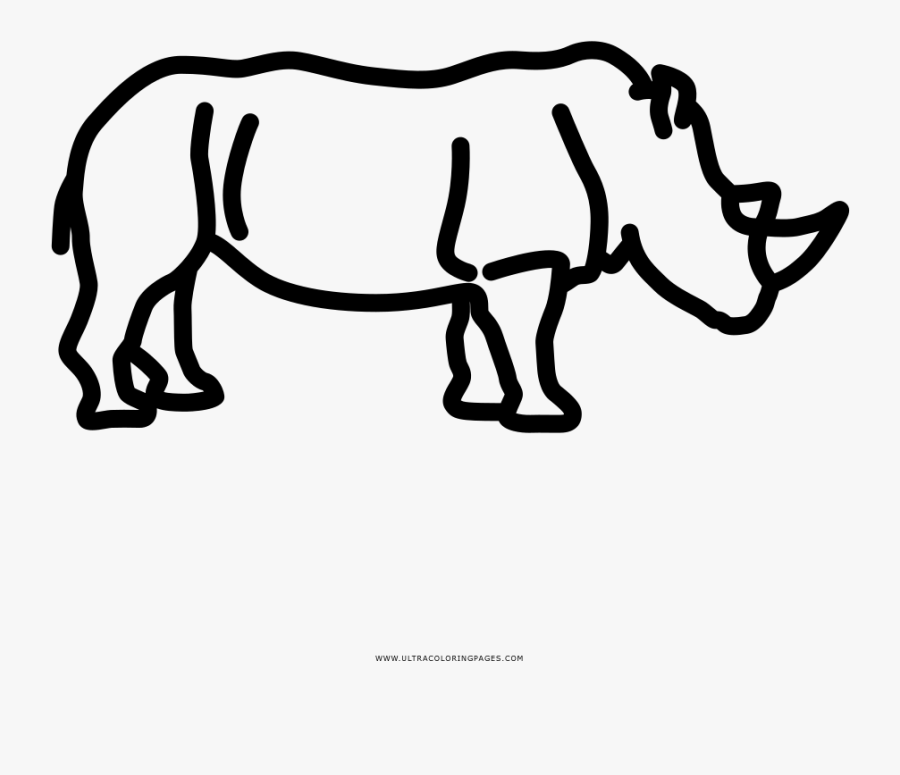 Rhinoceros Coloring Page, Transparent Clipart