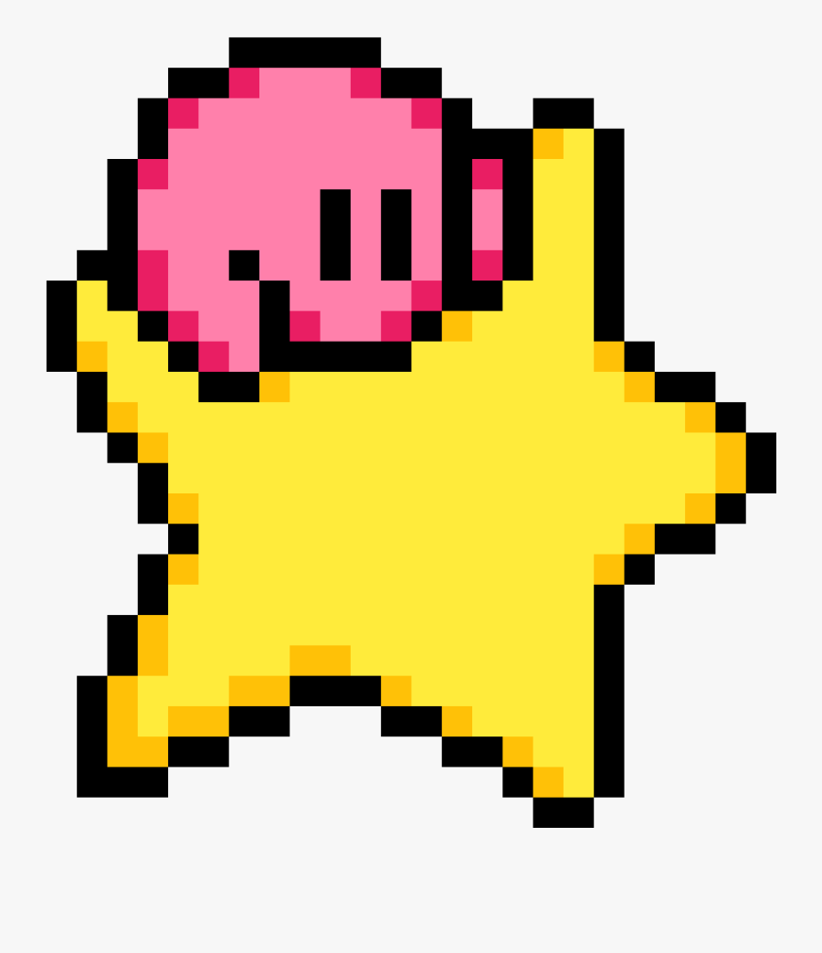 Kirby Riding A Star, Transparent Clipart