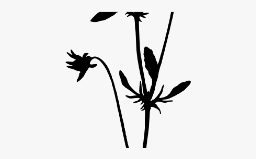 Silhouette Wild Flower Clip Art, Transparent Clipart