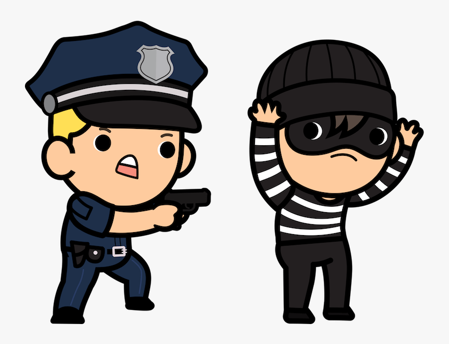 Burglar Cartoon With Cop is a free transparent background clipart image upl...