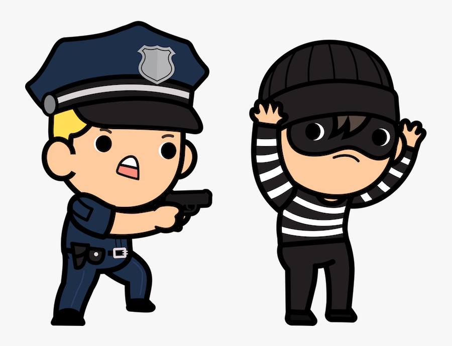 Burglar Cartoon With Cop , Free Transparent Clipart - ClipartKey.