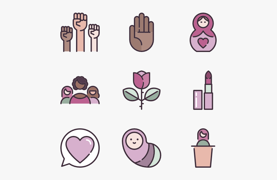 Linear Womens Day Elements - Girl Icon Png Pink, Transparent Clipart