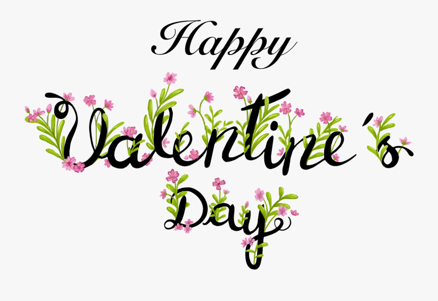 Flowers With Happy Valentine"s Day, Transparent Clipart