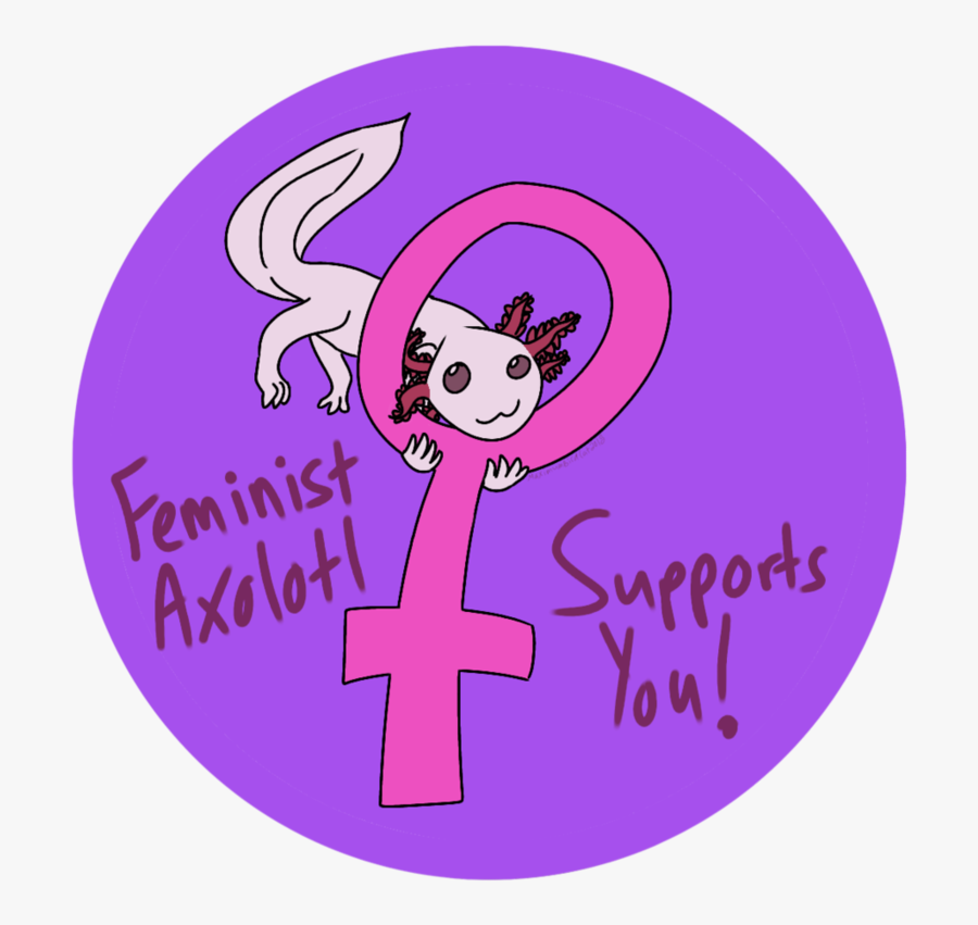 Feminist Axolotl - Cartoon, Transparent Clipart